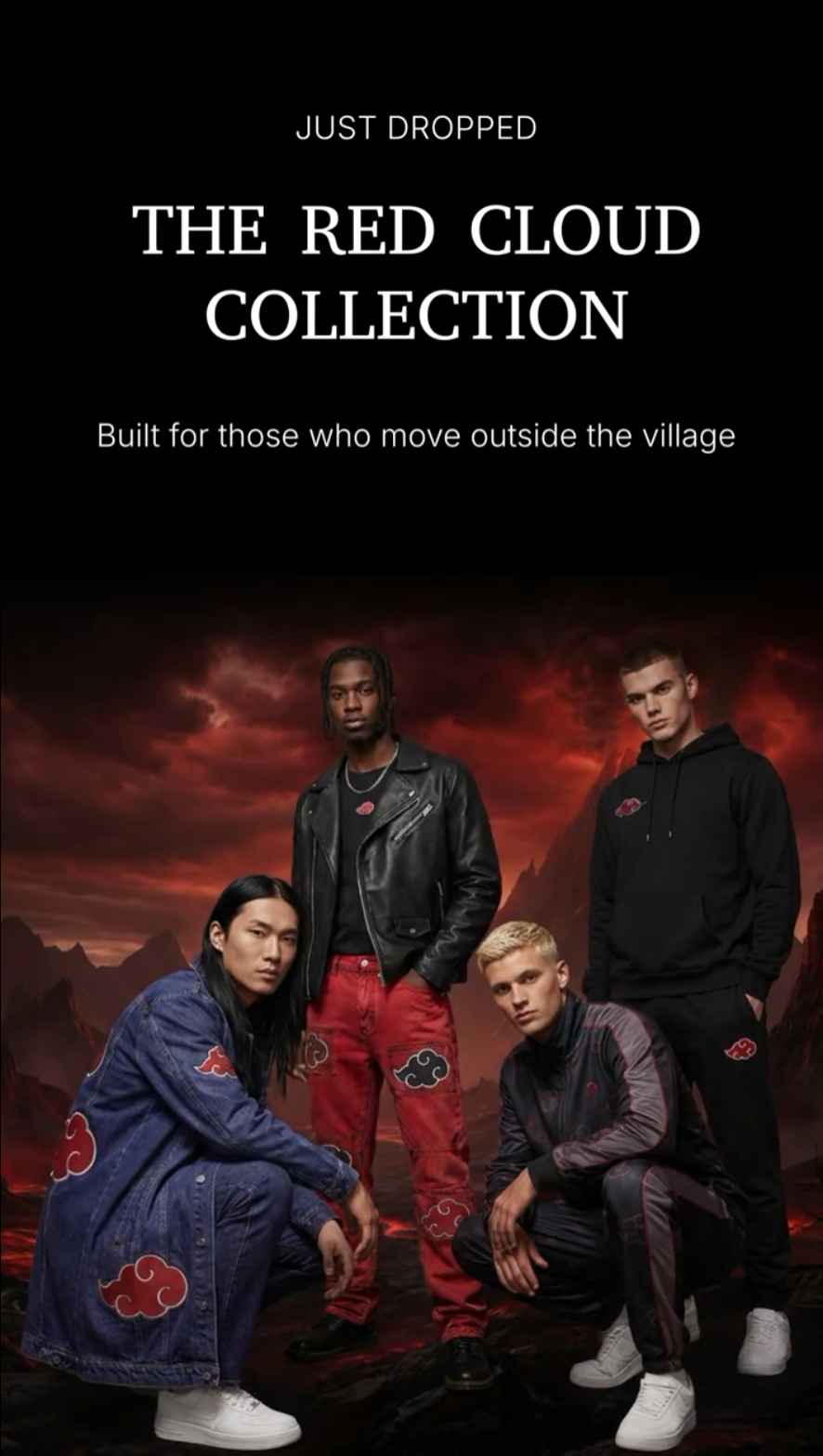 Akatsuki × menswear paid advertising creative — variation two