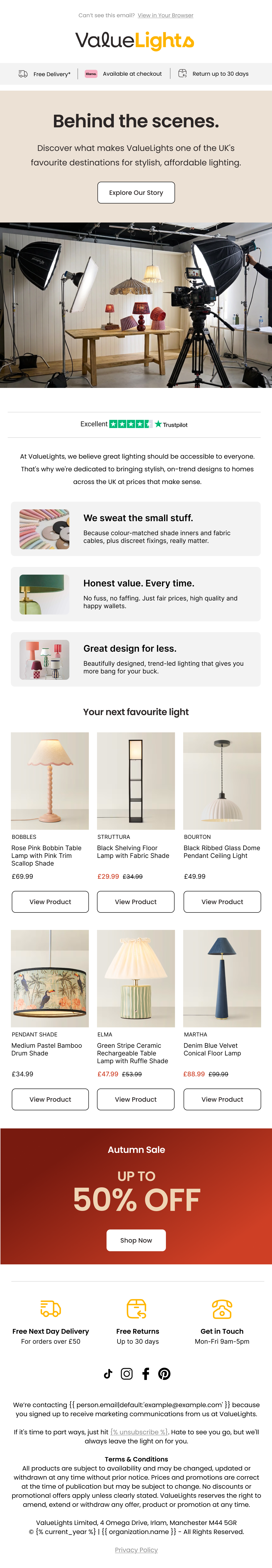 Social media sign-up welcome email — design three