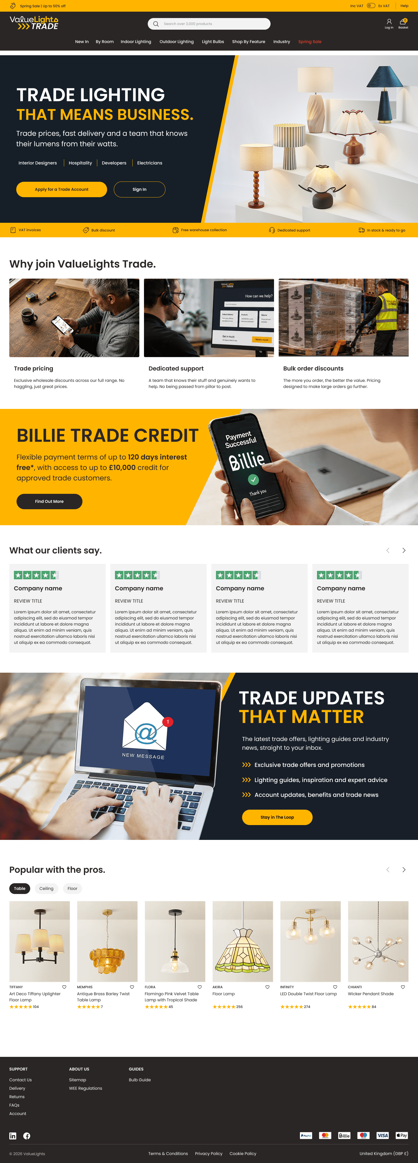 Guest homepage experience, desktop