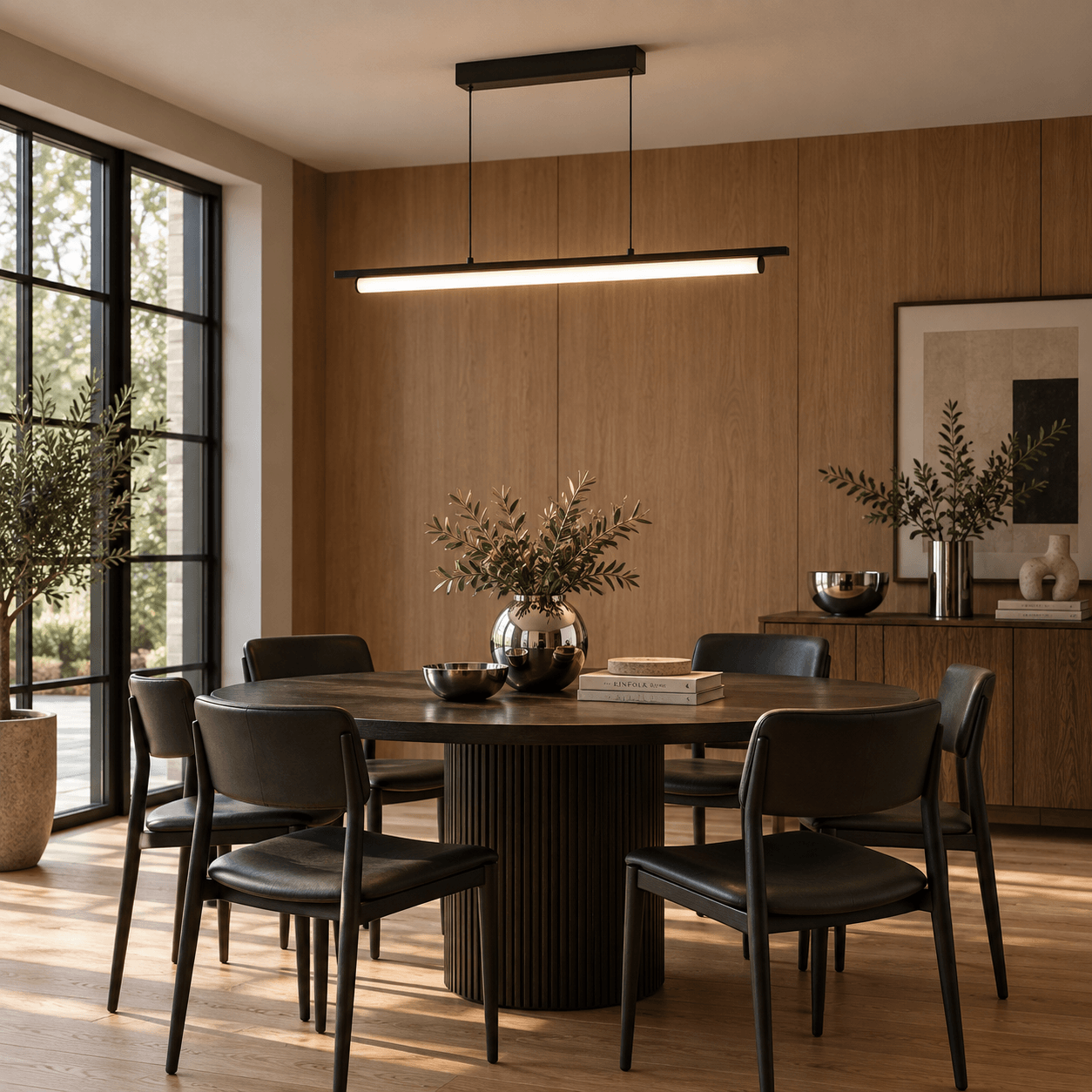 Lighting product styled in a room setting