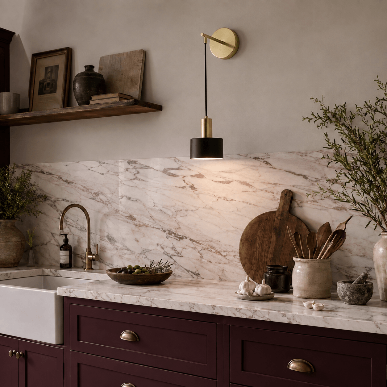 Lighting product styled in a room setting