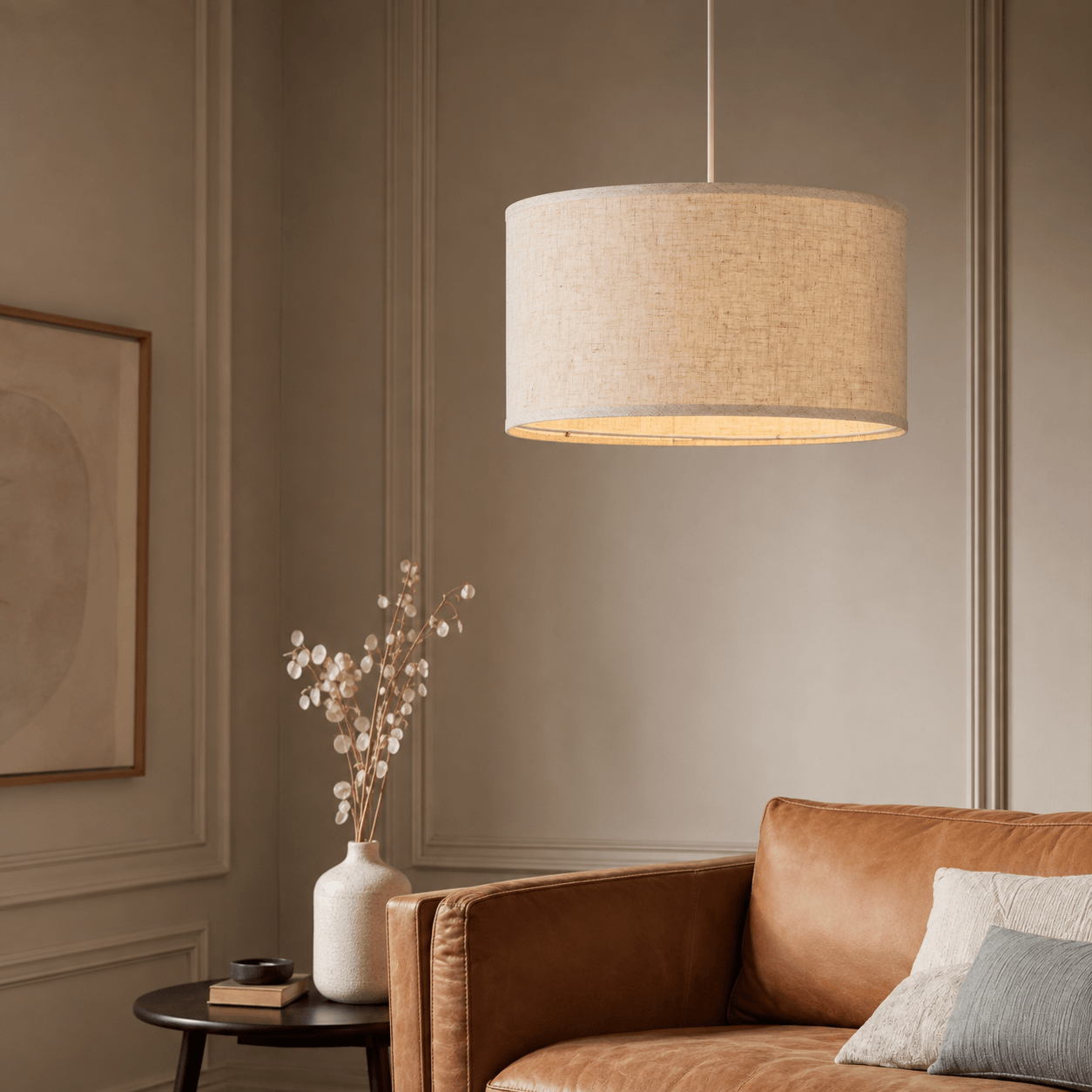 Lighting product styled in a room setting